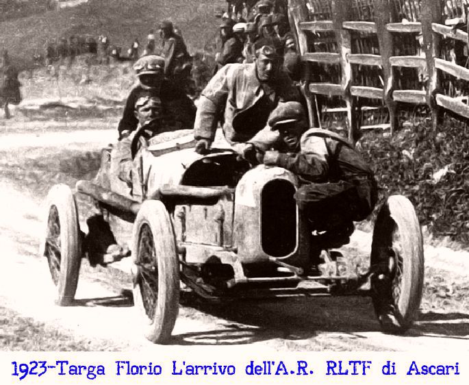 Alla Targa Florio del 1923 l'Alfa RLTF di Ascari per vincere viene fatta passare sulla linea del traguardo per due volte due volte